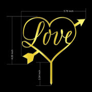 Cake Topper. Love. Heart. Arrowheart. Gold and Glitter. Party decoration | OrangeDolly 1