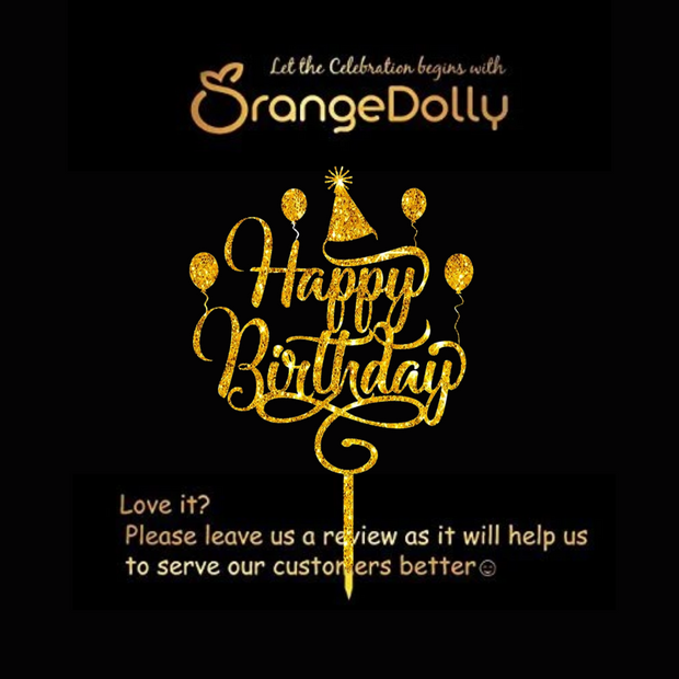 Acrylic Gold Mirror Happy Birthday Cake Topper / Laser Cut Script Cake  Topper / Birthday Party Cake Decor / Gold Happy Birthday Sign 