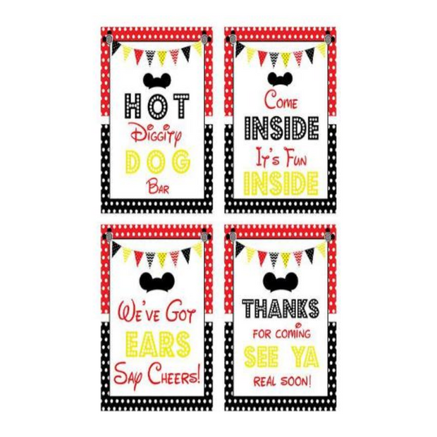 Mickey Mouse birthday party signs | OrangeDolly mickey-mouse-birthday-party-signs-orangedolly
