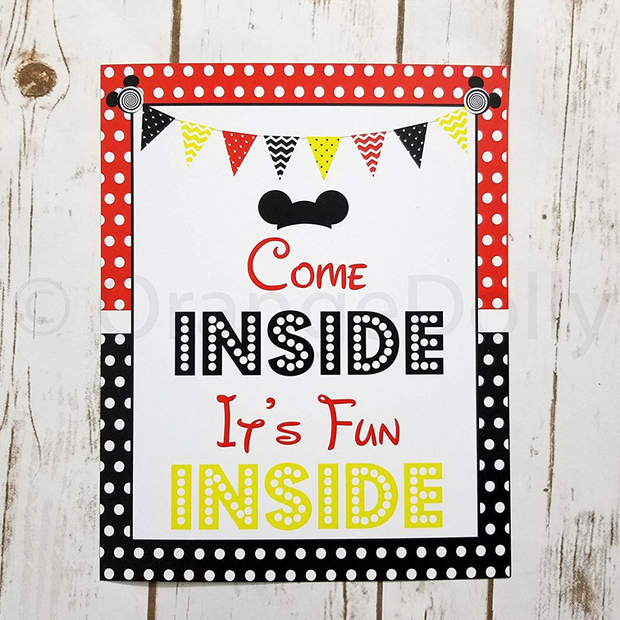 Mickey Mouse Party Sign. Party decorations. banners. Cartoon Character. Children's birthday | OrangeDolly